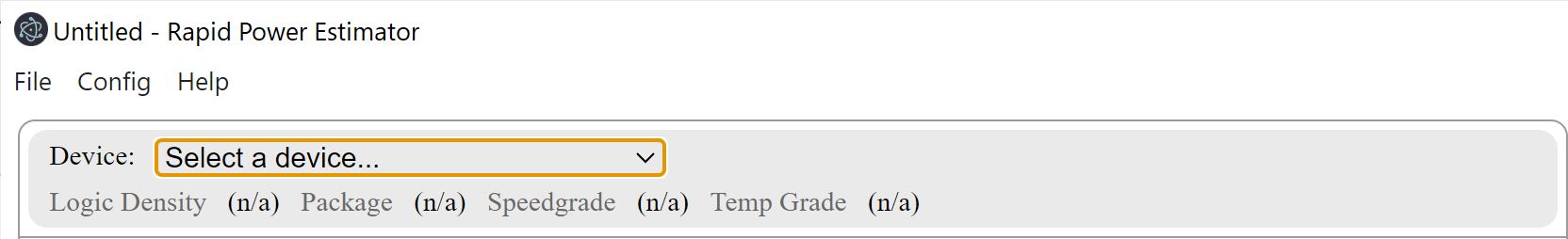 Device Selection dropdown menu