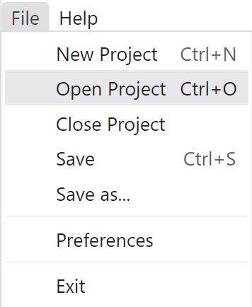 open project option
